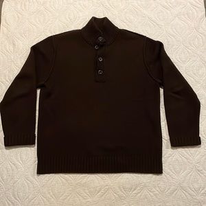 GUC Brown XL Banana Republic lambs wool cashmere sweater 1/4 button-up